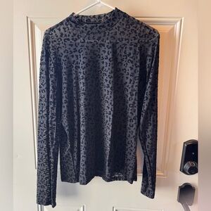 Elegant Black Leopard Print Long Sleeve Top